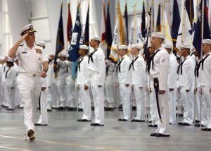 Sailors in formation at graduation
